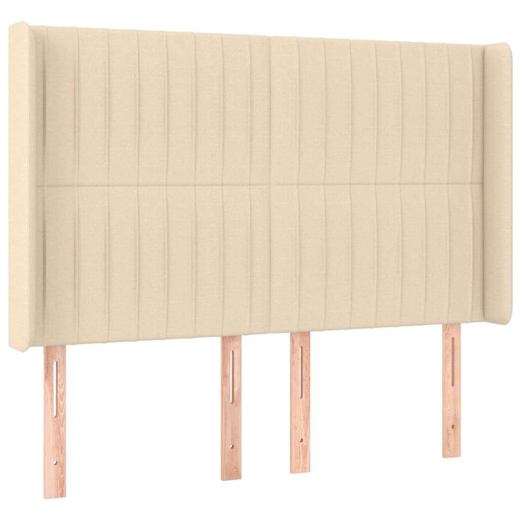 Letto a Molle con Materasso e LED Crema 140x190 cm in Tessuto | homemem39