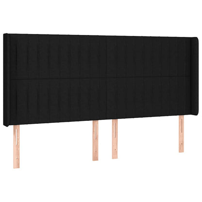 Letto a Molle con Materasso e LED Nero 160x200 cm in Tessuto | homemem39