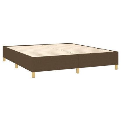 Letto a Molle Materasso e LED Marrone Scuro 160x200 cm Tessuto | homemem39