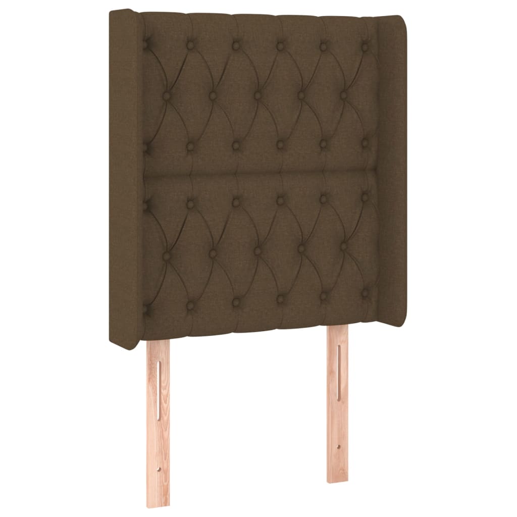 Letto a Molle Materasso e LED Marrone Scuro 80x200cm in Tessuto | homemem39
