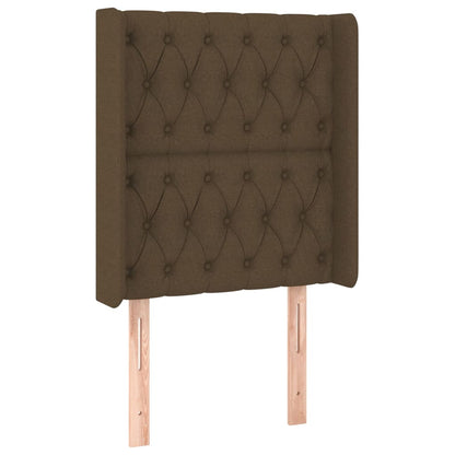 Letto a Molle Materasso e LED Marrone Scuro 80x200cm in Tessuto | homemem39