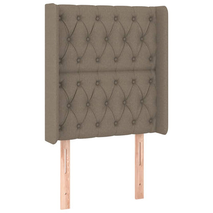 Letto a Molle con Materasso e LED Tortora 80x200 cm in Tessuto