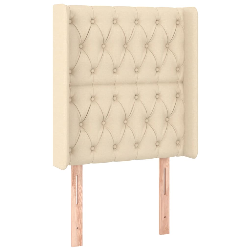 Letto a Molle con Materasso e LED Crema 80x200 cm in Tessuto