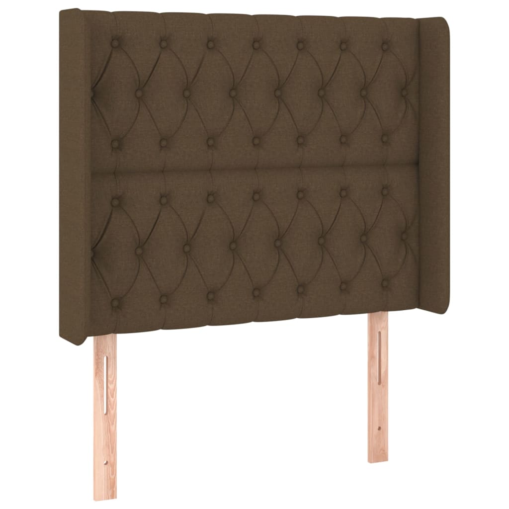 Letto a Molle Materasso e LED Marrone Scuro 90x190cm in Tessuto | homemem39