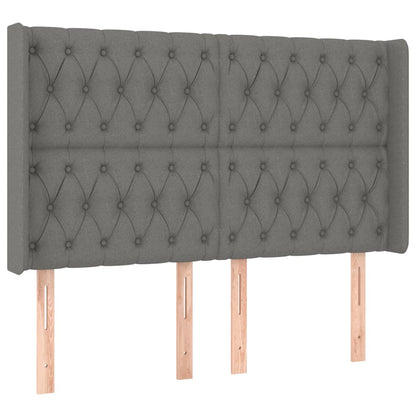 Letto a Molle Materasso e LED Grigio Scuro 140x190cm in Tessuto