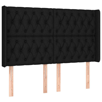 Letto a Molle con Materasso e LED Nero 140x190 cm in Tessuto | homemem39