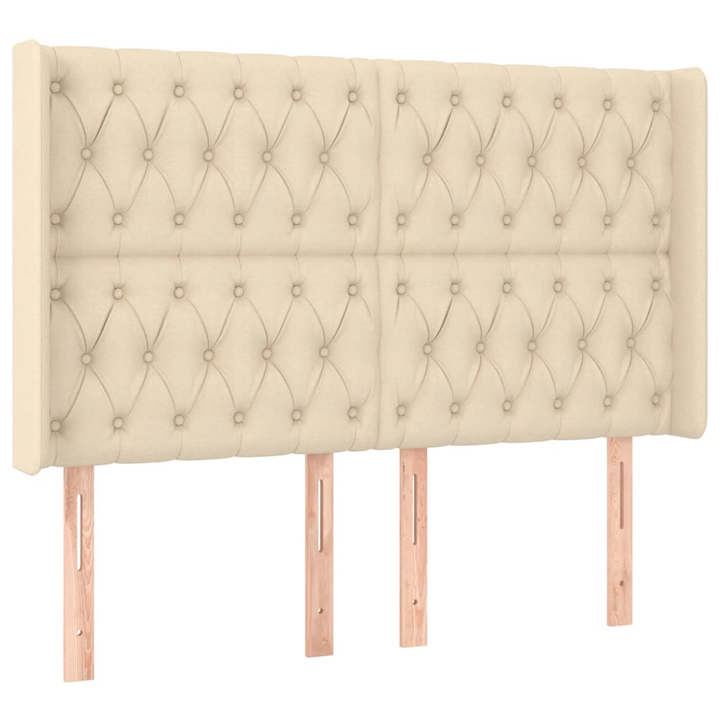 Letto a Molle con Materasso e LED Crema 140x190 cm in Tessuto | homemem39