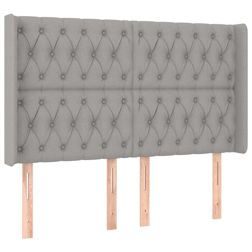 Letto a Molle Materasso e LED Grigio Chiaro 140x200 cm Tessuto