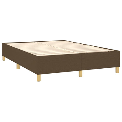 Letto a Molle Materasso e LED Marrone Scuro 140x200 cm Tessuto | homemem39