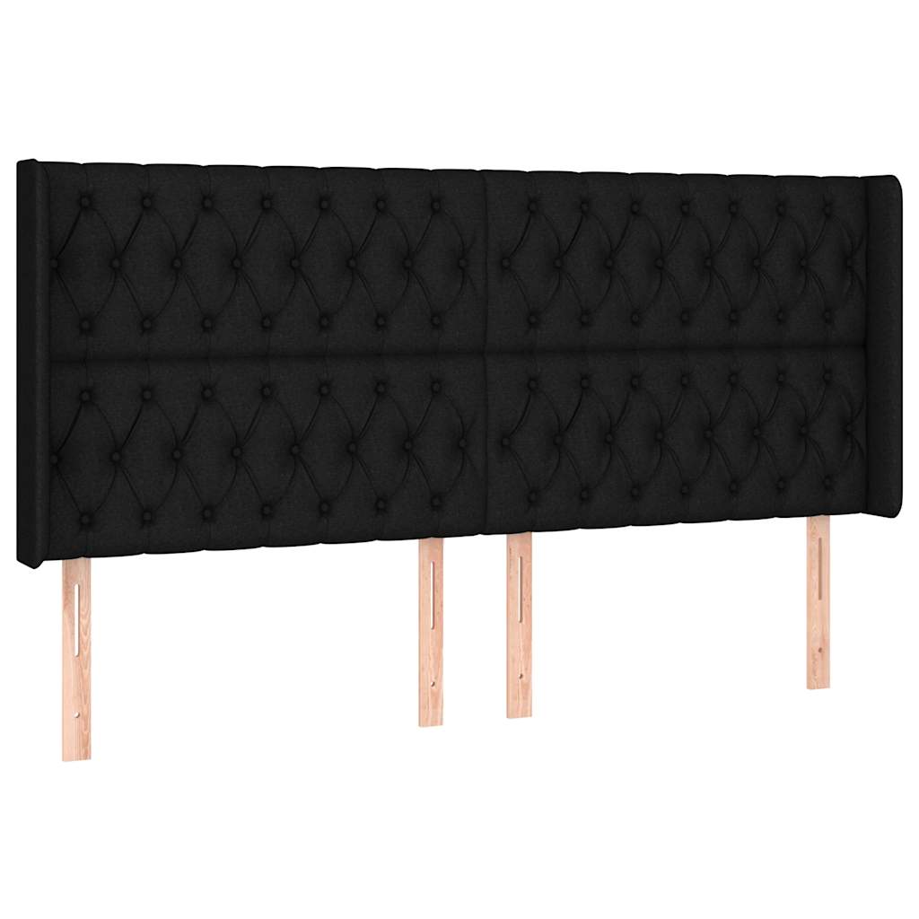 Letto a Molle con Materasso e LED Nero 180x200cm in Tessuto