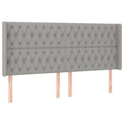 Letto a Molle Materasso e LED Grigio Chiaro 200x200 cm Tessuto - homemem39