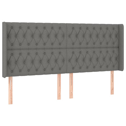 Letto a Molle Materasso e LED Grigio Scuro 200x200cm in Tessuto