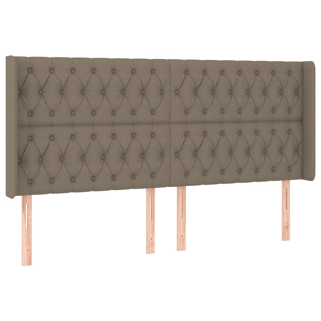 Letto a Molle Materasso e LED tortora 200x200cm in Tessuto