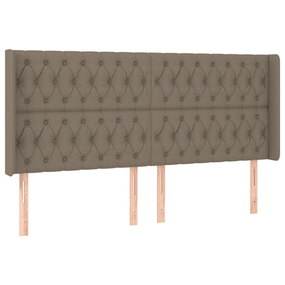 Letto a Molle Materasso e LED tortora 200x200cm in Tessuto