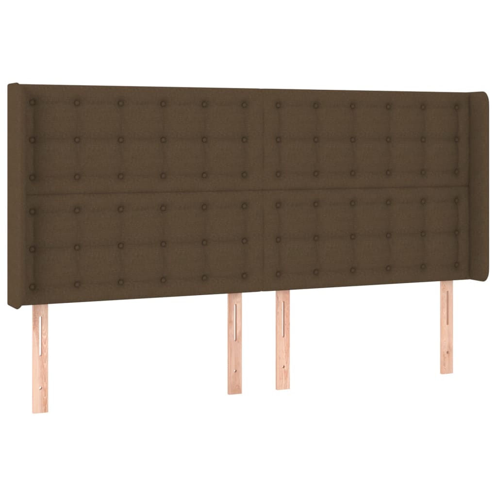 Letto a Molle Materasso e LED MarroneScuro 180x200cm in Tessuto