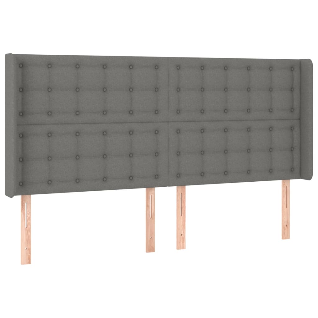 Letto a Molle Materasso e LED Grigio Scuro 200x200cm in Tessuto | homemem39