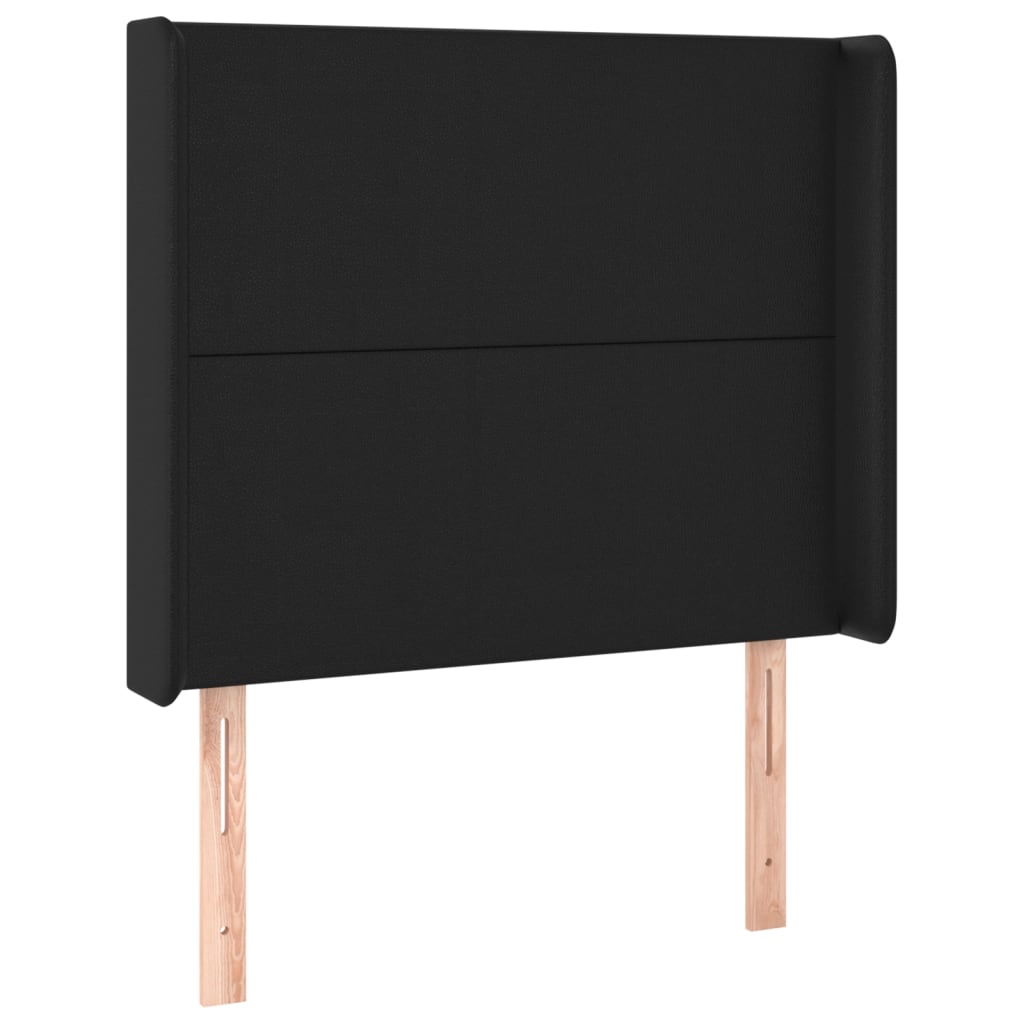 Giroletto a Molle con Materasso e LED Nero 90x190 cm Similpelle | homemem39