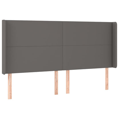 Giroletto Molle con Materasso e LED Grigio 160x200cm Similpelle | homemem39