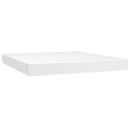 Giroletto Molle con Materasso e LED Bianco 180x200cm Similpelle