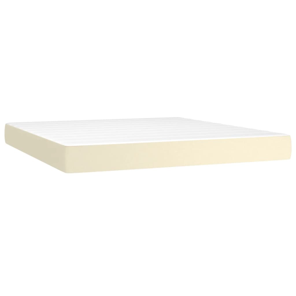 Giroletto a Molle con Materasso e LED Crema 180x200 cm | homemem39