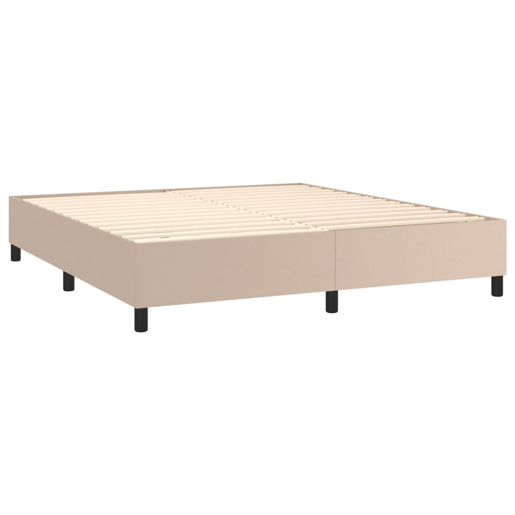 Giroletto Molle Materasso e LED Cappuccino 180x200cm Similpelle