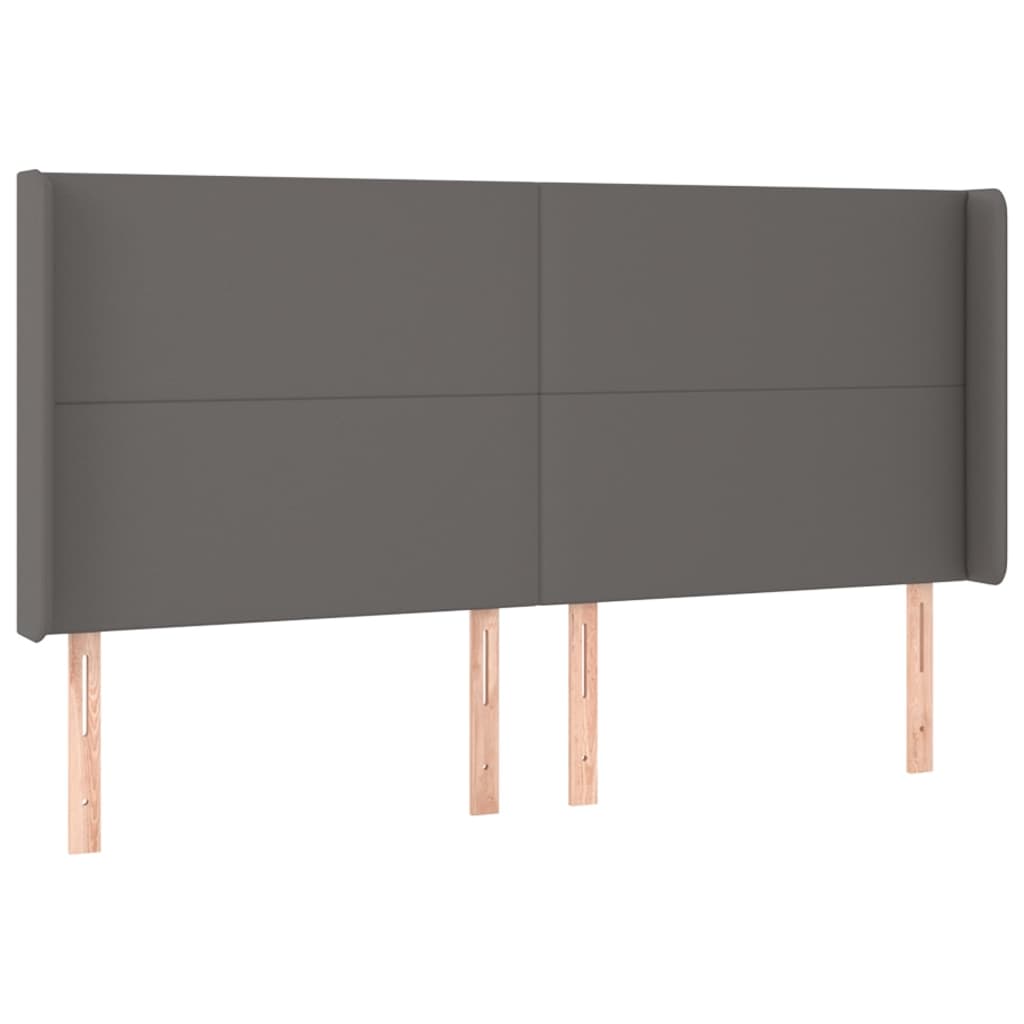 Giroletto Molle con Materasso e LED Grigio 200x200cm Similpelle