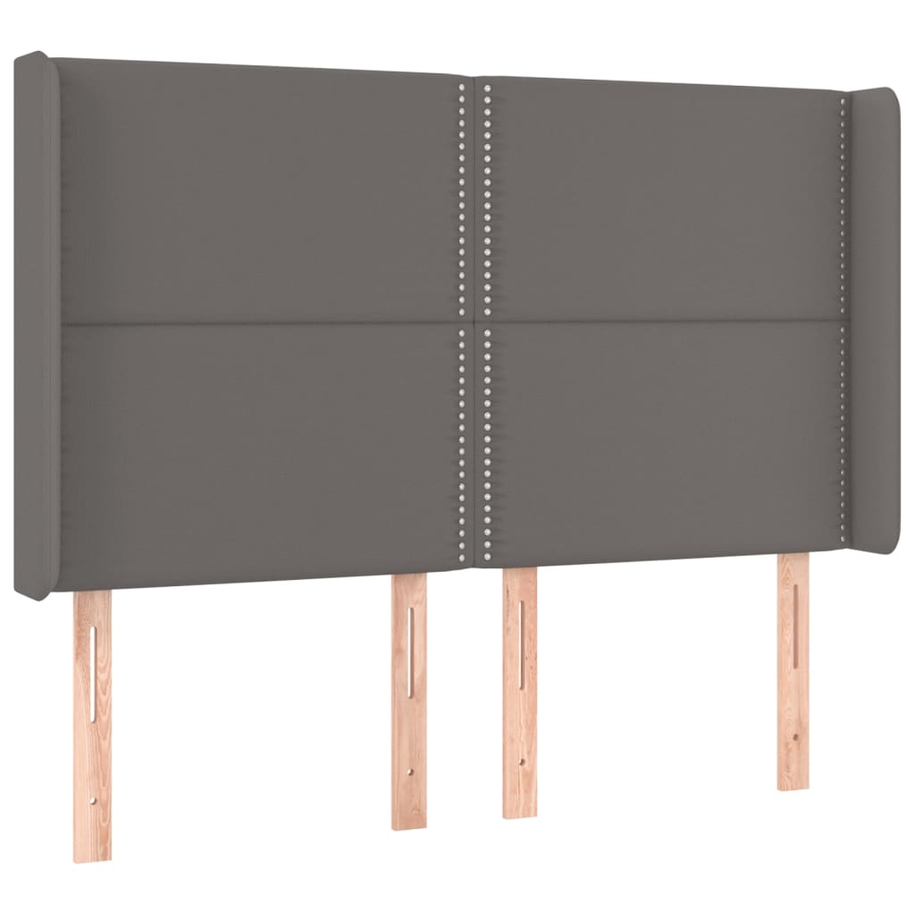 Giroletto Molle con Materasso e LED Grigio 140x190cm Similpelle
