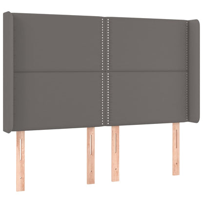 Giroletto Molle con Materasso e LED Grigio 140x200cm Similpelle