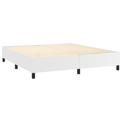Giroletto Molle con Materasso e LED Bianco 160x200cm Similpelle