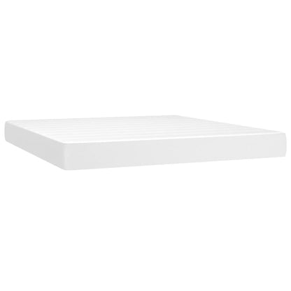 Giroletto Molle con Materasso e LED Bianco 160x200cm Similpelle