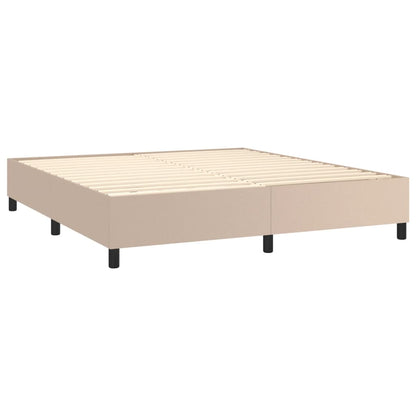 Giroletto Molle Materasso e LED Cappuccino 180x200cm Similpelle