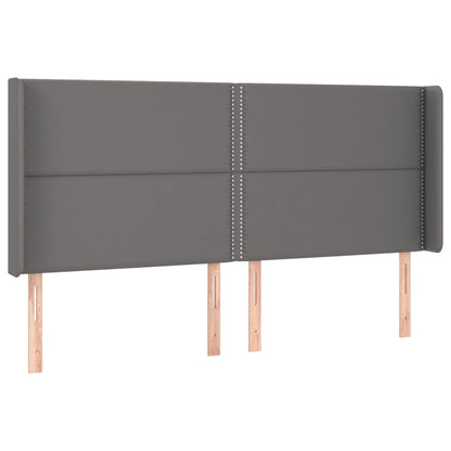 Giroletto Molle con Materasso e LED Grigio 200x200cm Similpelle