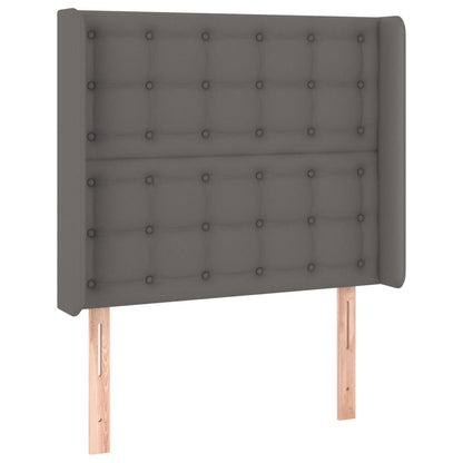 Giroletto Molle con Materasso e LED Grigio 90x190cm Similpelle
