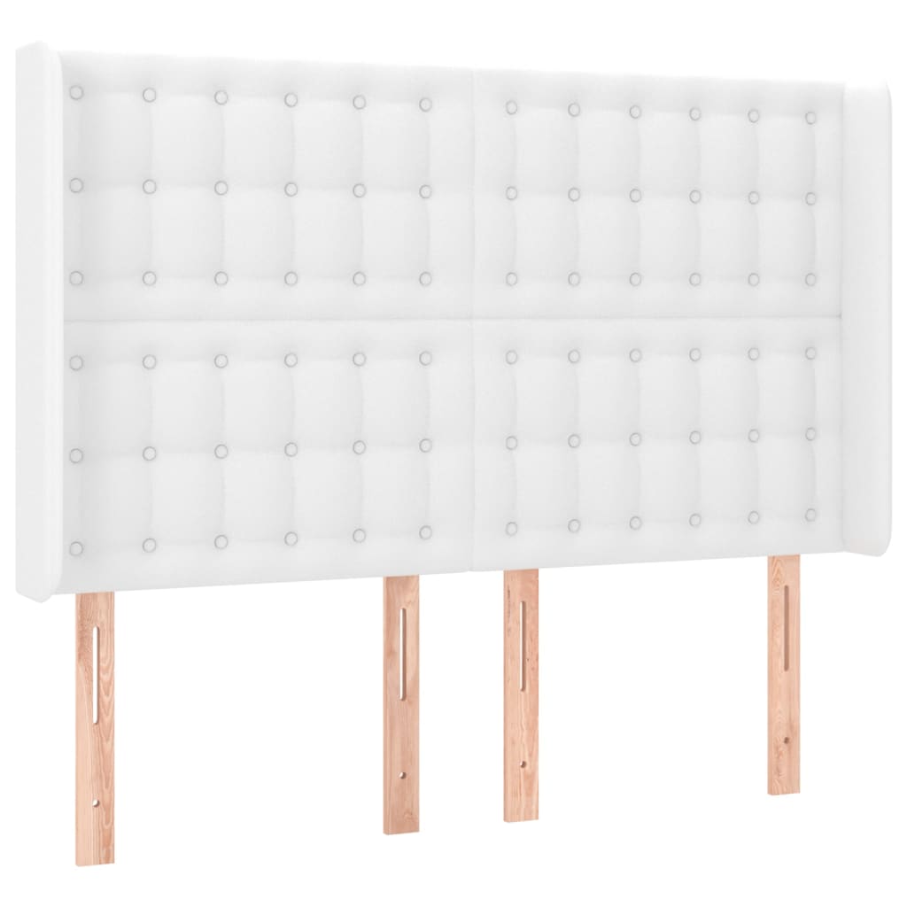 Giroletto Molle con Materasso e LED Bianco 140x190cm Similpelle