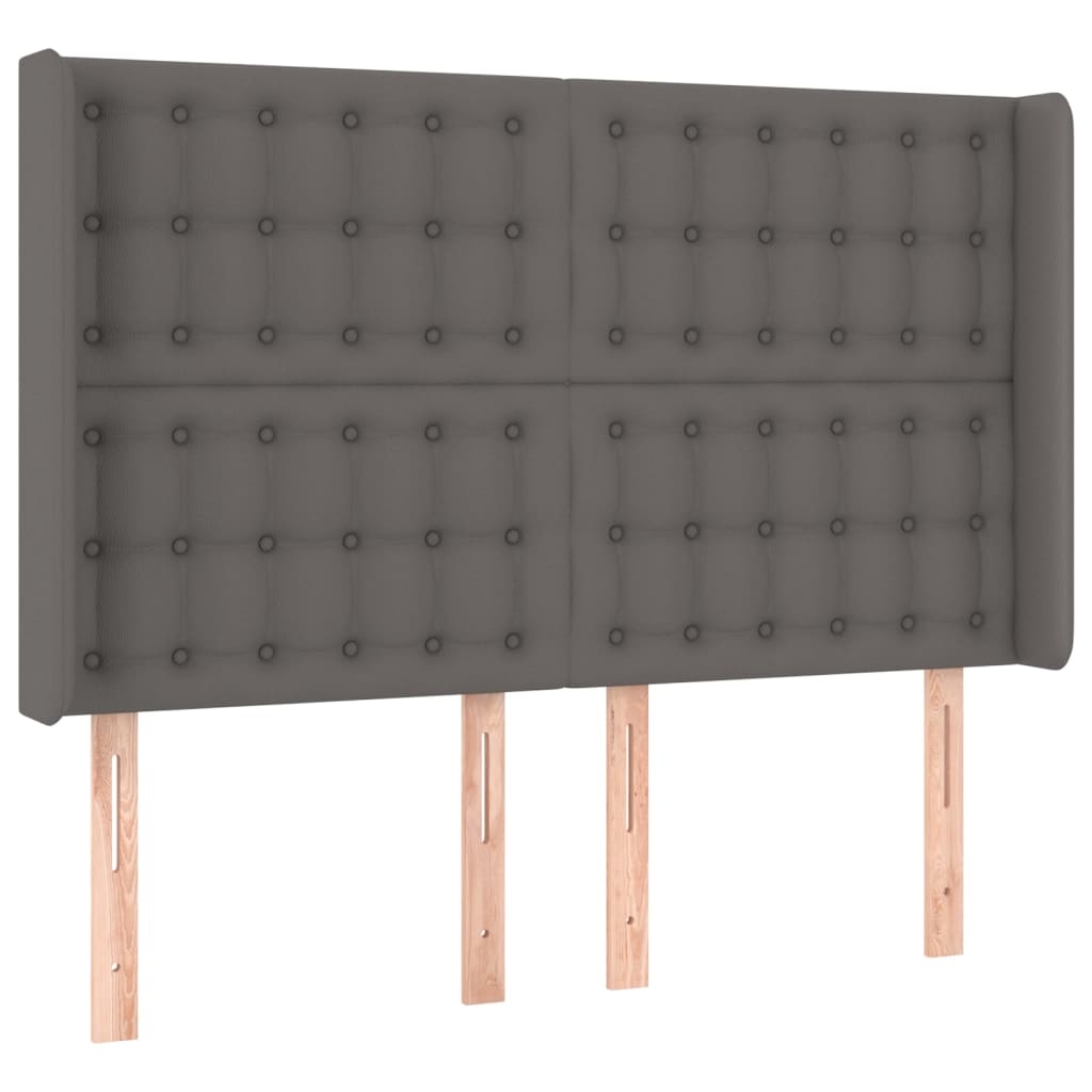 Giroletto Molle con Materasso e LED Grigio 140x200cm Similpelle