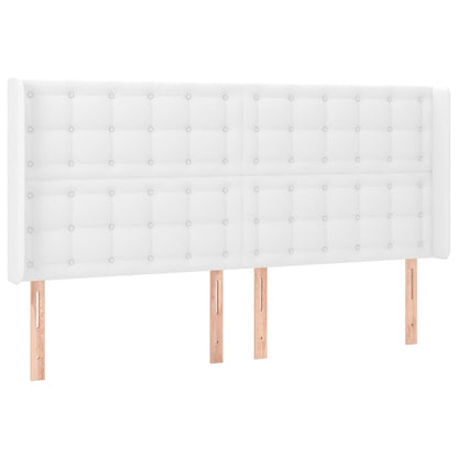 Giroletto Molle con Materasso e LED Bianco 160x200cm Similpelle