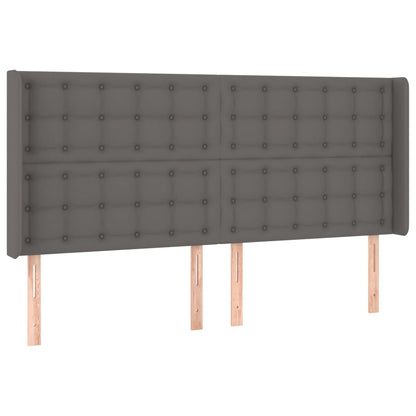 Giroletto Molle con Materasso e LED Grigio 160x200cm Similpelle