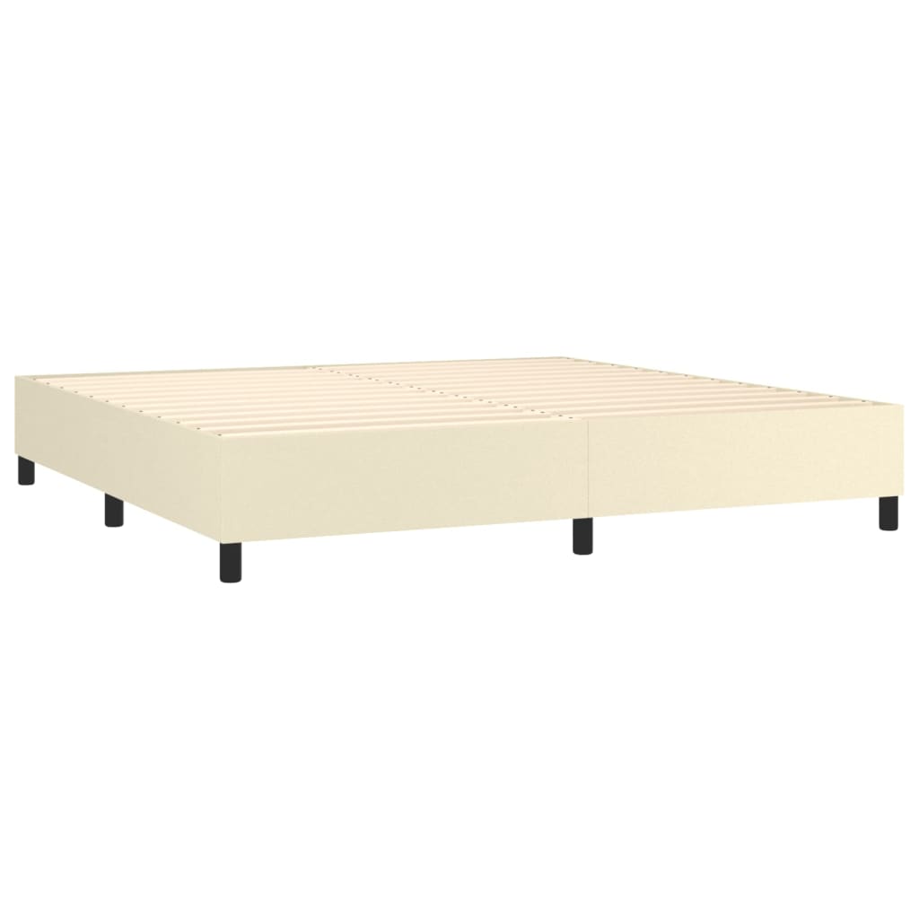 Giroletto a Molle con Materasso e LED Crema 200x200 cm | homemem39