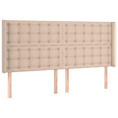 Giroletto Molle Materasso e LED Cappuccino 200x200cm Similpelle