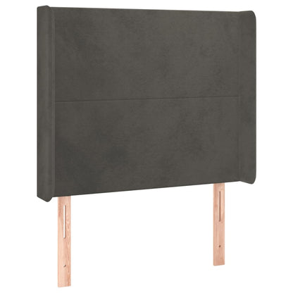 Letto a Molle con Materasso e LED Grigio Scuro 80x200cm Velluto