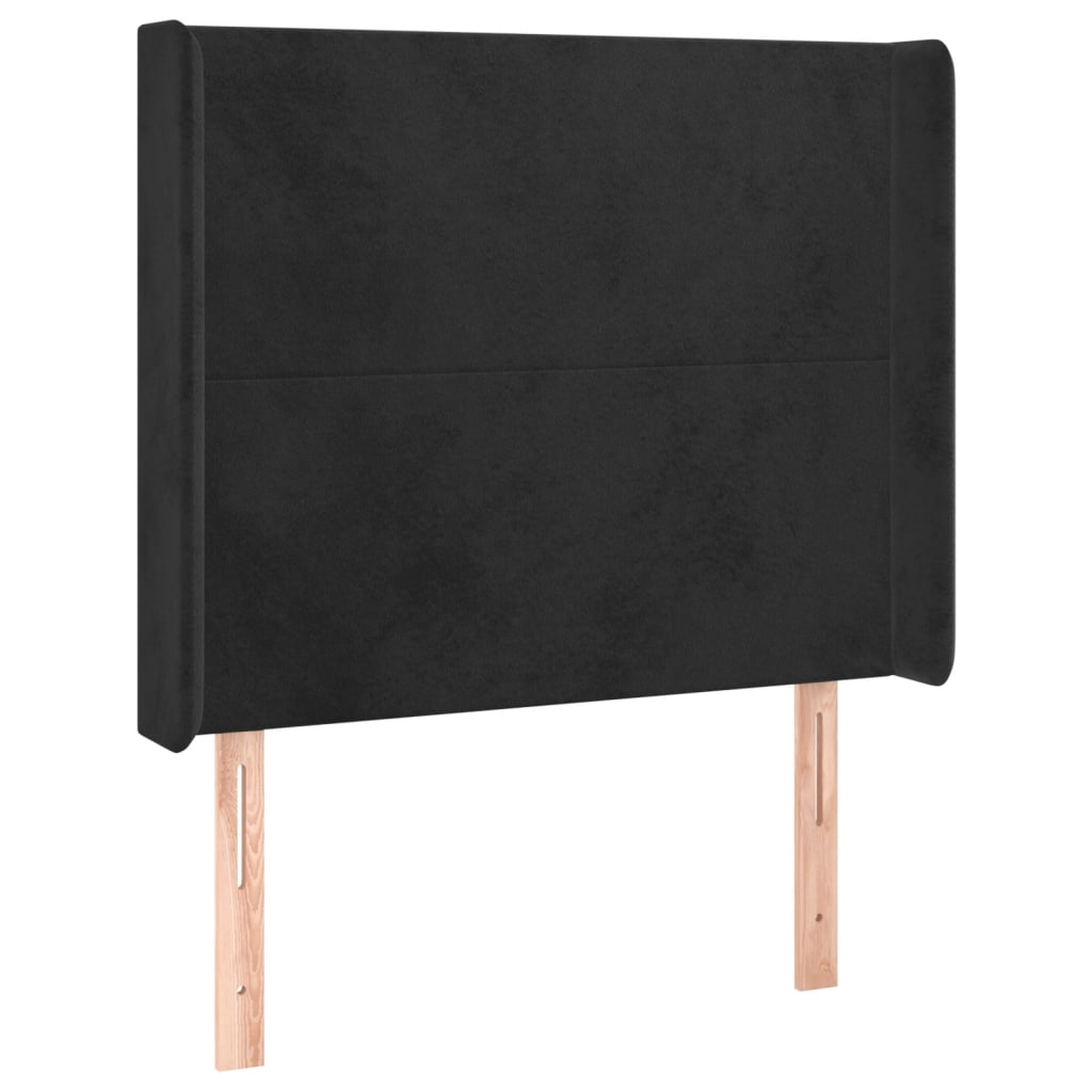 Letto a Molle con Materasso e LED Nero 80x200 cm in Velluto