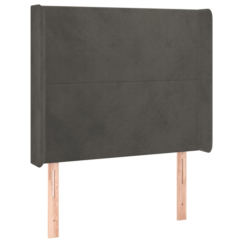 Letto a Molle con Materasso e LED Grigio Scuro 90x200cm Velluto | homemem39