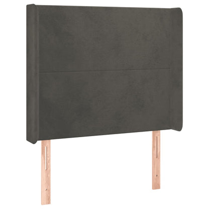 Letto a Molle con Materasso e LED Grigio Scuro 100x200 cm