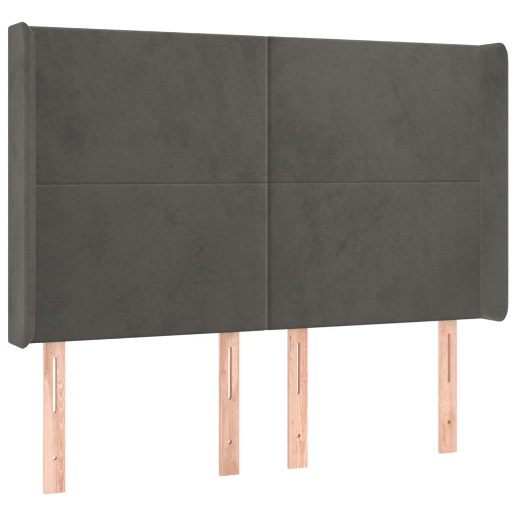 Letto a Molle con Materasso e LED Grigio Scuro 140x190 cm