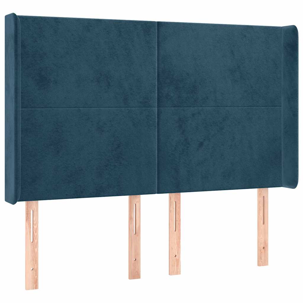 Letto a Molle con Materasso e LED Blu Scuro 140x190 cm | homemem39