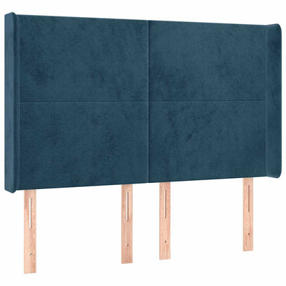Letto a Molle con Materasso e LED Blu Scuro 140x190 cm | homemem39
