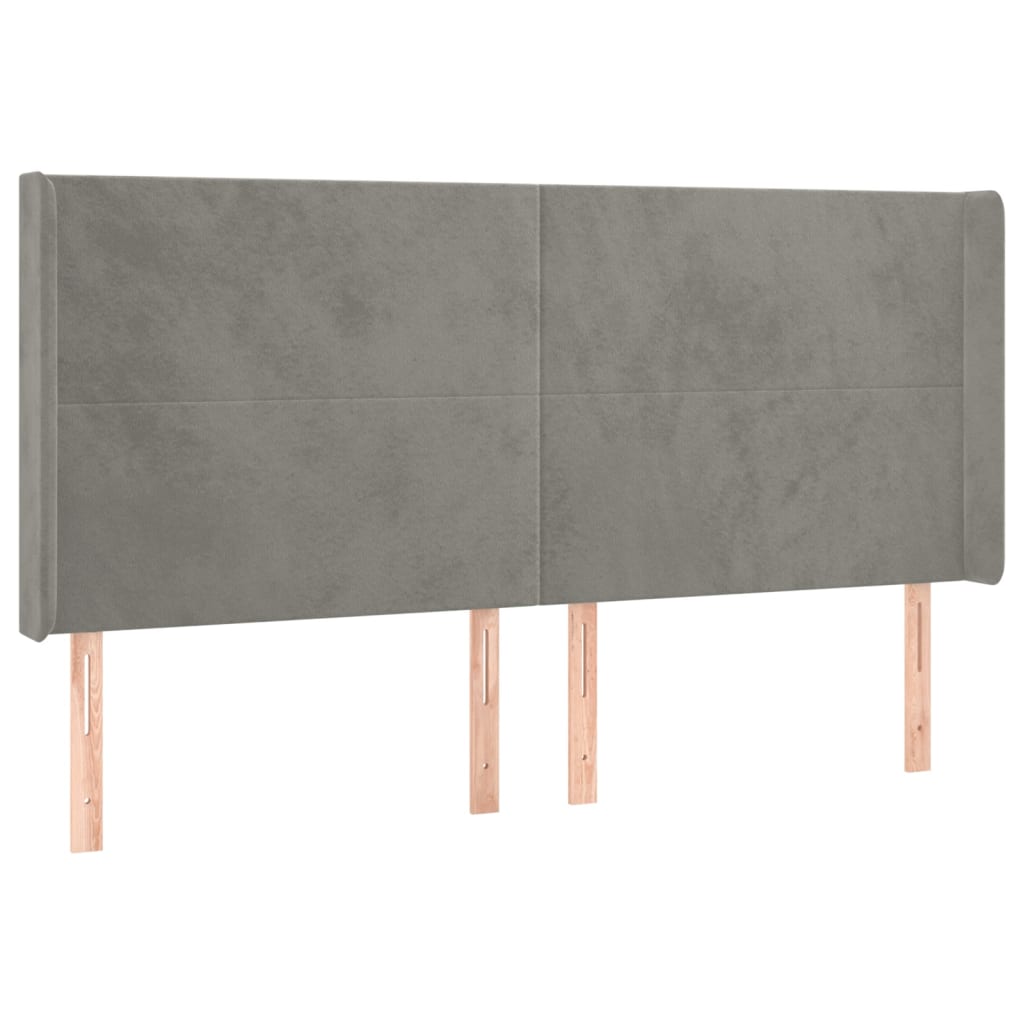 Letto a Molle Materasso e LED Grigio Chiaro 200x200 cm Velluto | homemem39
