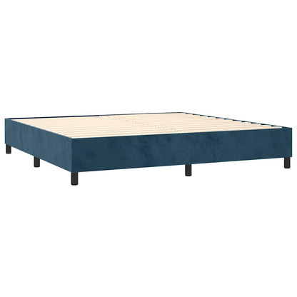 Letto a Molle con Materasso e LED Blu Scuro 200x200 cm | homemem39