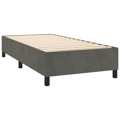 Letto a Molle con Materasso e LED Grigio Scuro 100x200 cm | homemem39