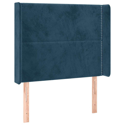 Letto a Molle con Materasso e LED Blu Scuro 100x200 cm